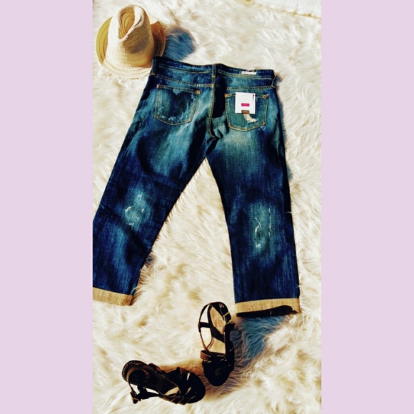 Anthropoligie distressed with patchwork detail - Picture 2 of 2